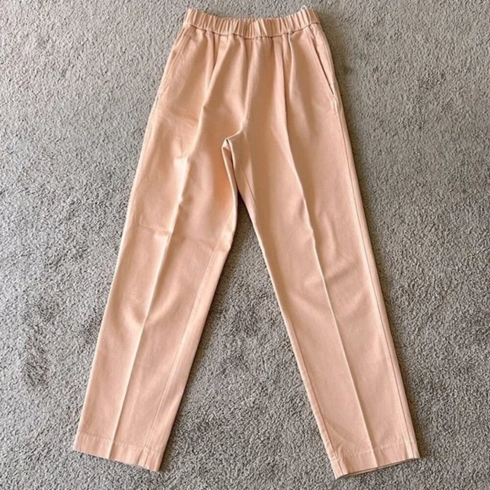 Forte Forte Peach Pull On Cotton Straight Leg Pants